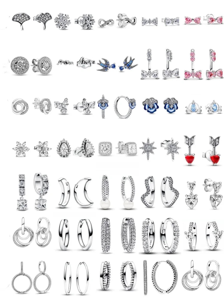 Sterling Silver Zircon Stud Earrings With Certificate