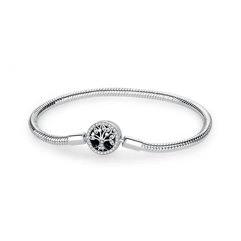 Sterling Silver Charm Bracelet Zircon Exclusive Collection