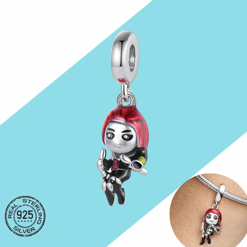 MINISOC 925 Silver Bracelet Charm With Zircon Exquisite