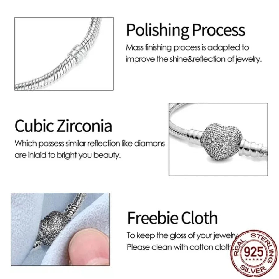 Charm Bracelet 925 Sterling Silver Collection Exclusive