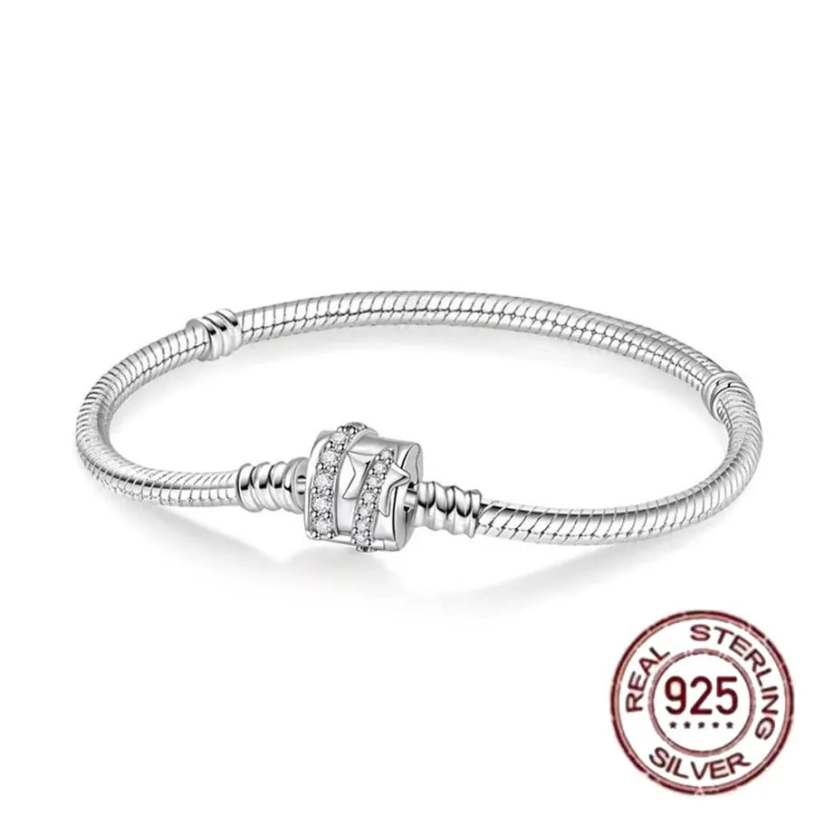 Sterling Silver Charm Bracelet Zircon Collection Exclusive