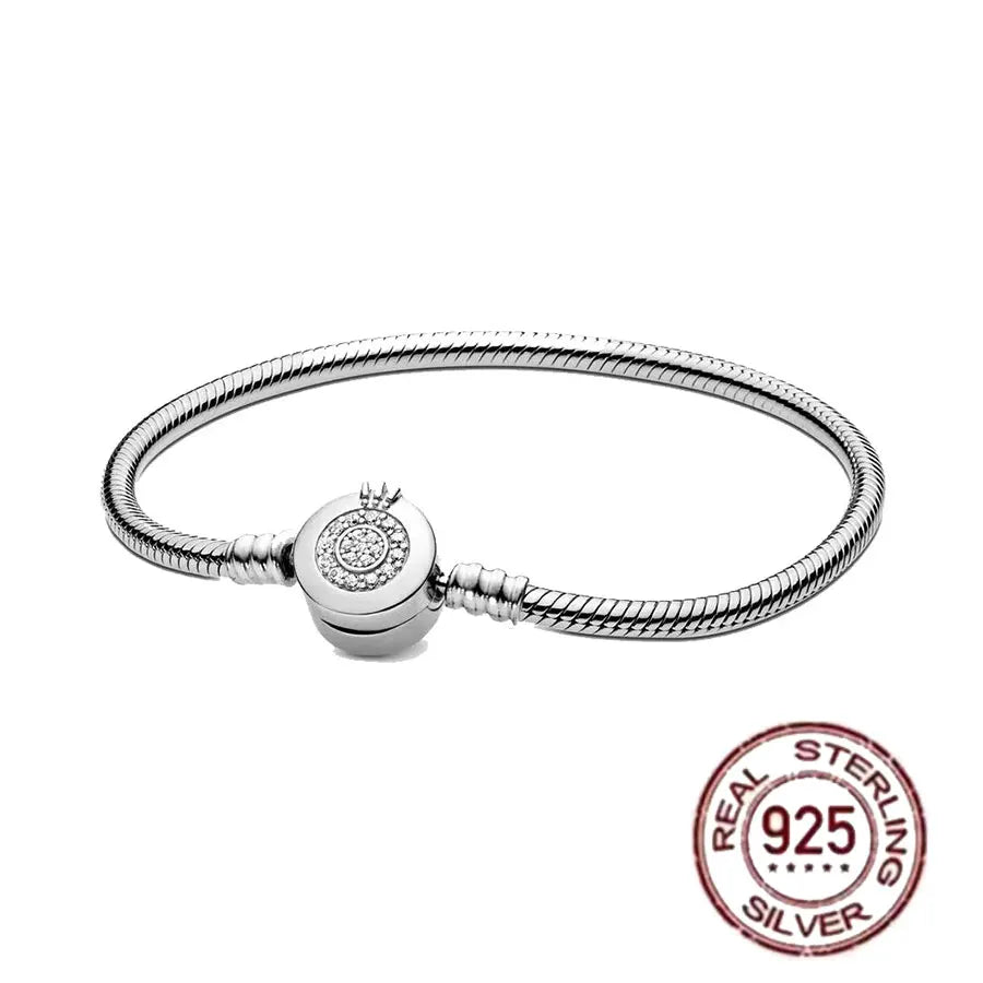 Sterling Silver 925 Zircon Charm Bracelet MINISOC Exclusive