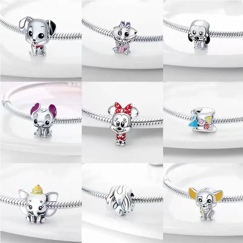 MINISOC Silver Bead Bracelet Charm Zircon Teardrop Limited