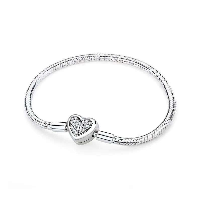 Sterling Silver 925 Zircon Charm Bracelet Timeless Craft