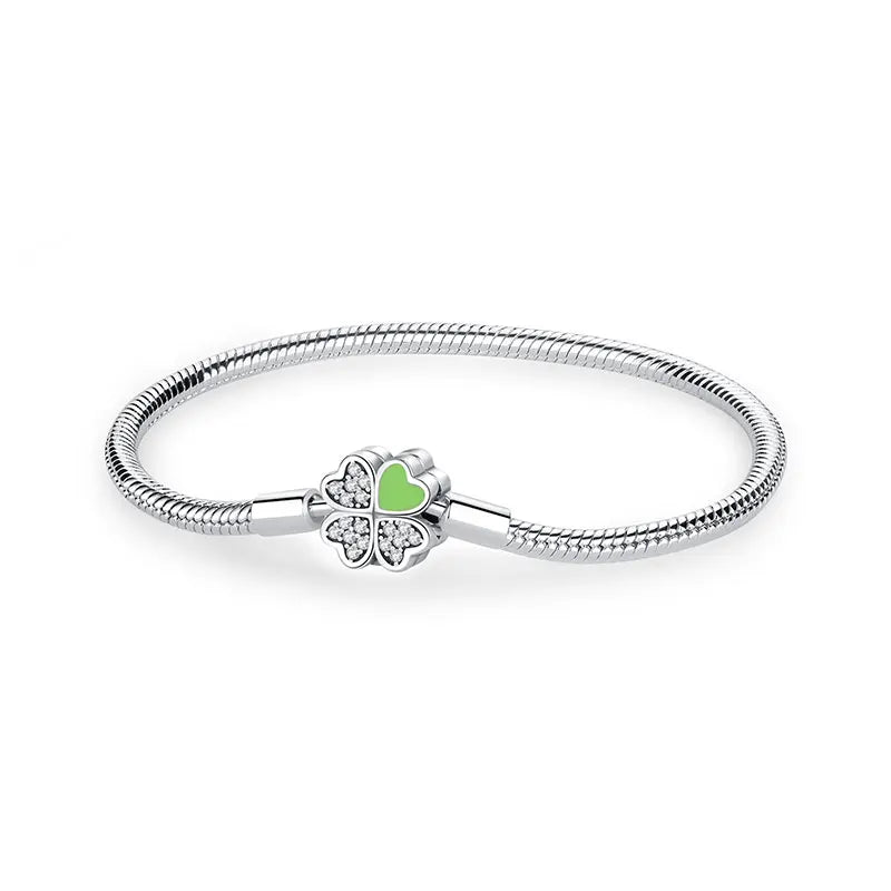 Sterling Silver 925 Charm Bracelet Zircon Signature
