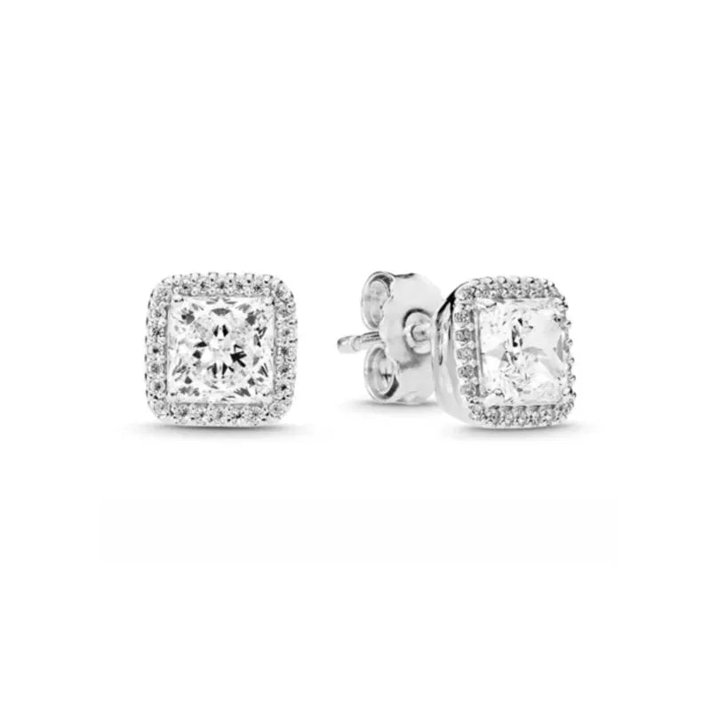 Sterling Silver Zircon Stud Earrings Luxe Collection K005
