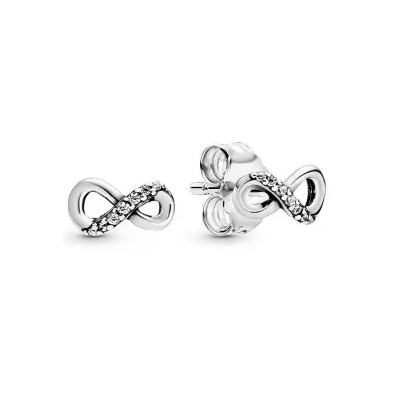Silver Zircon Stud Earrings Elegant Signature Collection