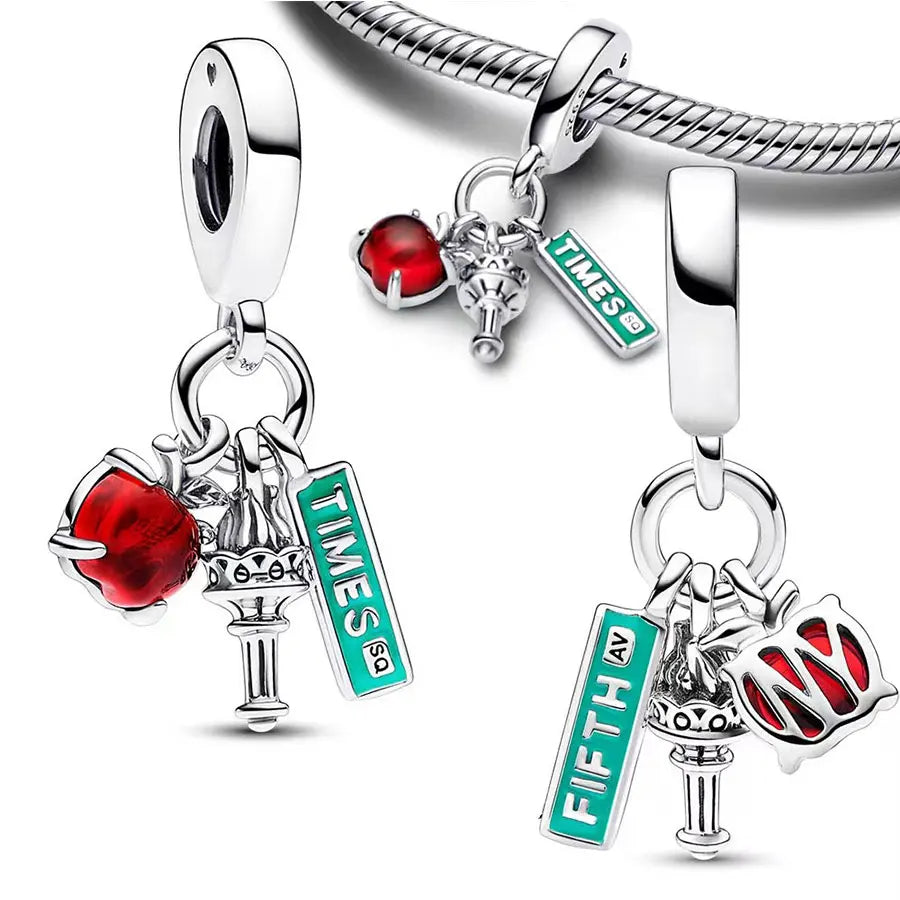 Minisoc Sterling Silver Bracelet Charm Zircon Elite
