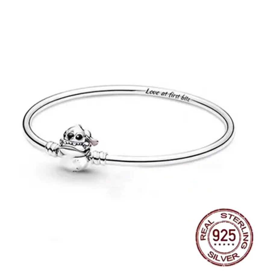 Sterling Silver Charm Bracelet 925 Zircon Signature